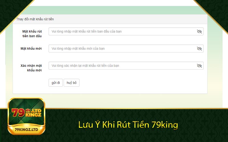 Lưu Ý Khi Rút Tiền 79king