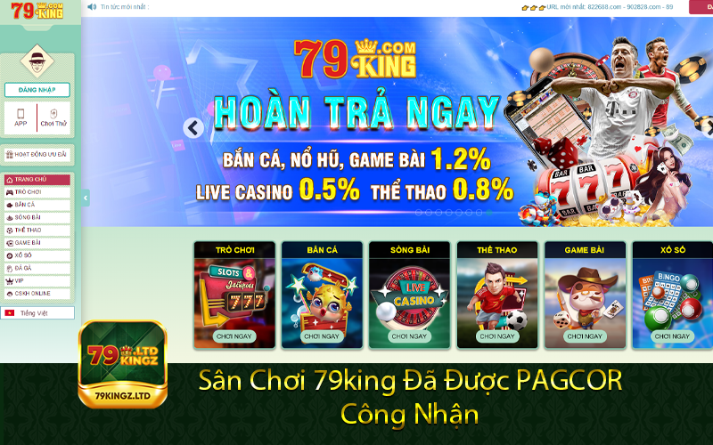 Sân chơi 79king đã được PAGCOR công nhận